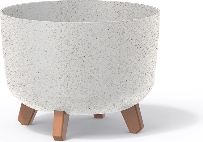 Ghiveci pe picioare Gracia ECO Wood 20 cm – alb
