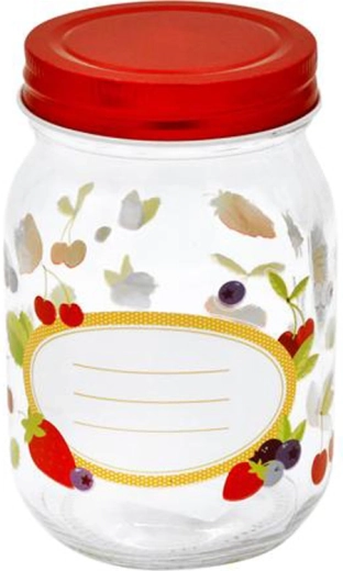 Borcan pentru conserve Toro 500 ml cu capac, model fructe