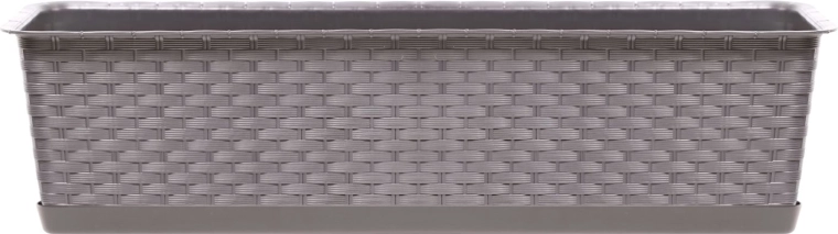 Ghiveci dreptunghiular cu tăviță Ratolla Case 39 cm mocca