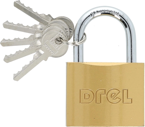 Lacăt din alamă de 60 mm, 5 chei