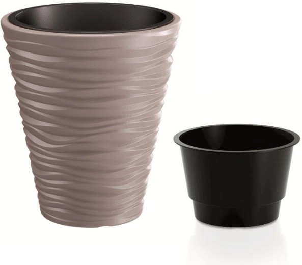 Ghiveci Sand cu inserție 38,8 cm mocca