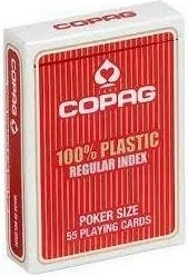 Cărți de poker din plastic COPAG – roșu, regular index