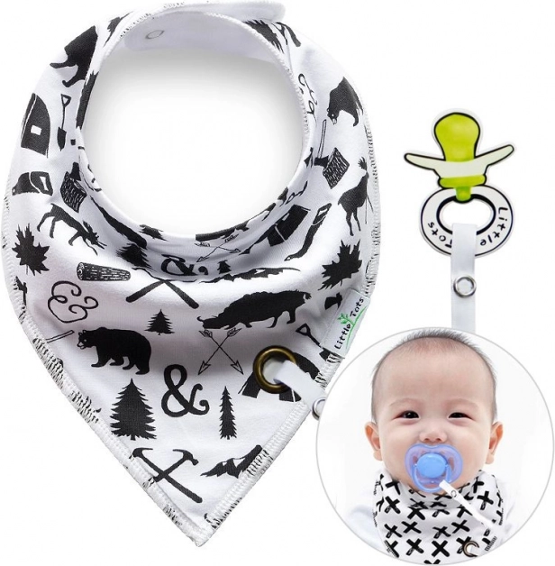 Bavetă cu clemă pentru suzetă Animale din pădure