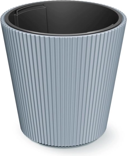 Ghiveci cu inserție Milly 39 cm – suport pentru flori din plastic gri deschis