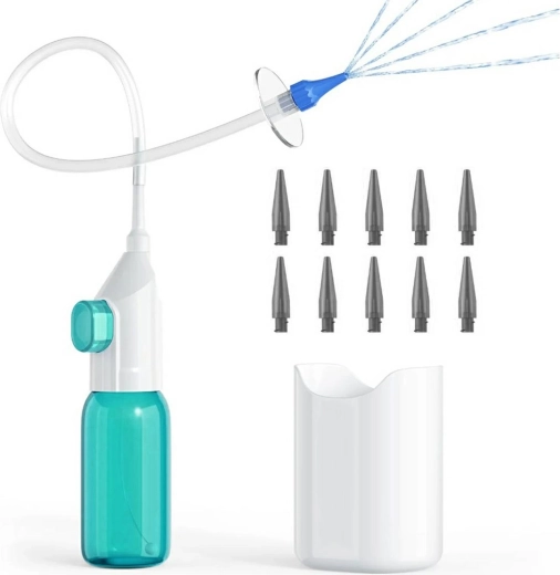Irigator pentru curățarea urechilor cu rezervor și 10 duze