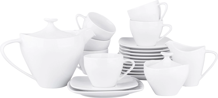 Set de cafea Mariapaula Moderna alb pentru 6 persoane (21 piese)