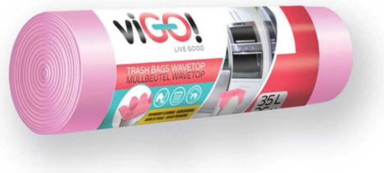 Pungi pentru coș cu mânere VIGO!, 35 l, parfum căpșuni (26 buc)