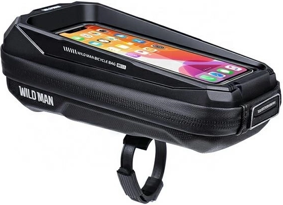 Wildman MS33 geantă rigidă pentru bicicletă pe pipă, cu suport pentru telefon, 0,6 l