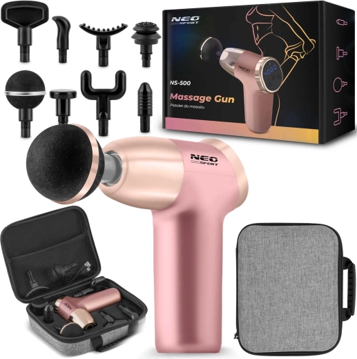 Pistolă de masaj cu 8 capete NEO SPORT NS-500 roz