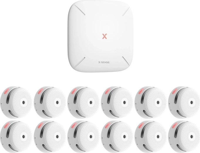 X-Sense set de detectoare inteligente de fum cu bază (12× XS01-M + SBS50)
