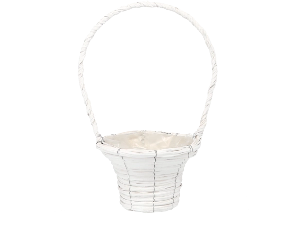 Coș din răchită albă ca suport pentru ghiveci 20 × 41 cm