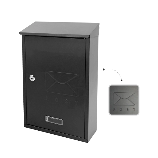 Cutie poștală Ibis antracit 37,8 × 25 × 10 cm