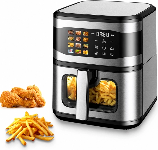 Friteuză cu aer cald (Air fryer) 8 l, 1700 W, cu 12 programe