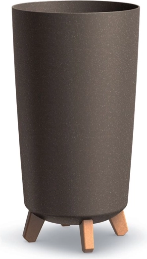 Ghiveci Tubus Slim Eco Wood, culoare cafea, 19,5 × 36,5 cm