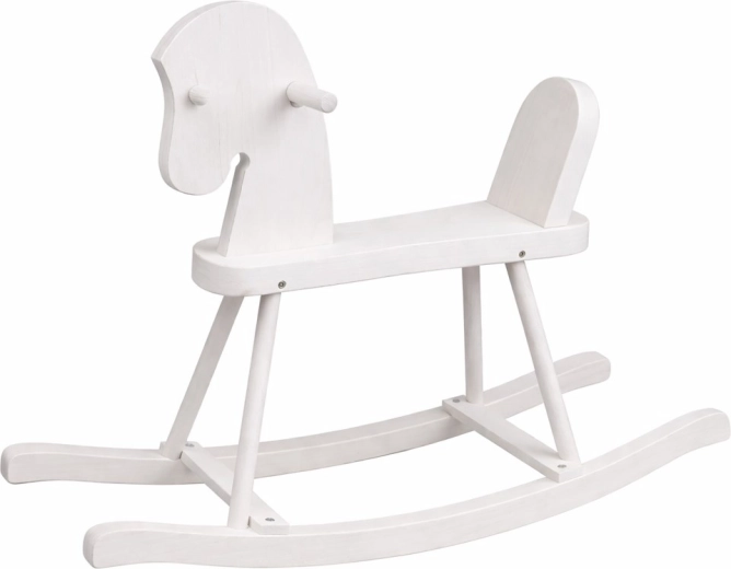 Cal balansoar din lemn pentru copii BABY MIX – alb
