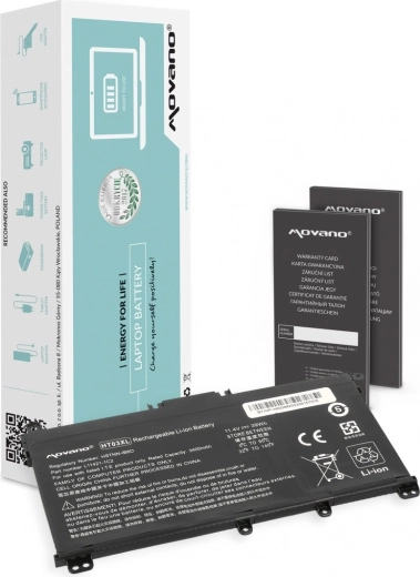 Baterie Movano HT03XL pentru laptopuri HP 240/250/255/256 G7 și 340/348 G5 (3400 mAh, 39 Wh)