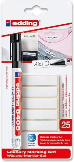 Marker pentru textile Edding 8408 cu etichete de călcat, negru