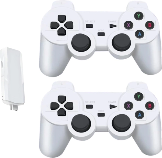 Consolă de jocuri retro portabilă Renew Force K6 albă cu 2 controllere wireless