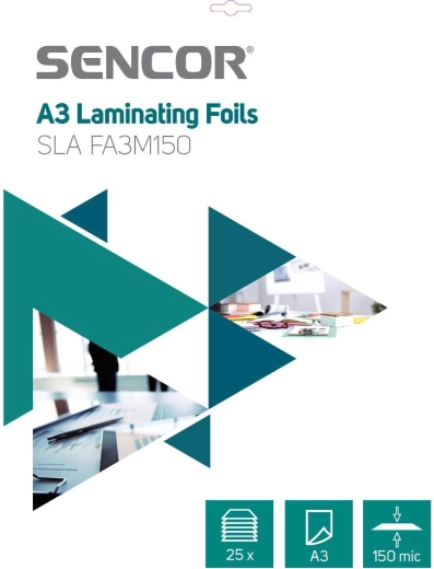 Folii de laminare SENCOR A3, 150 microni, 25 bucăți