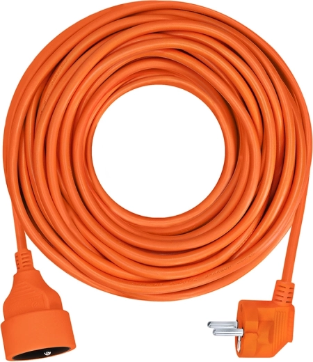Cablu prelungitor Solight cu conector și 1 priză, 7 m, portocaliu