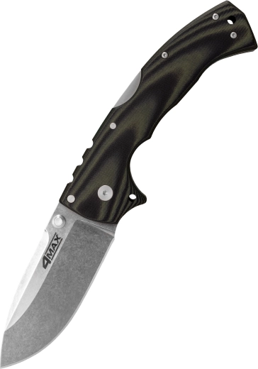 cold steel 4-max cuțit pliant, negru‑verde, G10, stonewash, clip