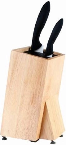 Bloc pentru cuțite BRILLANTE din lemn de arbore de cauciuc cu inserție din peri