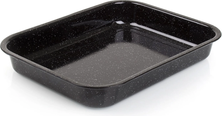Tavă de copt emailată Culinaria Black 34 × 26 × 5 cm, neagră