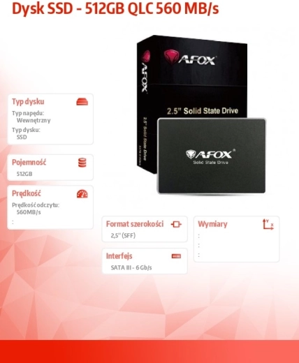 Disc SSD 512 GB QLC 560 MB/s