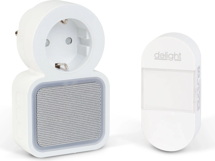 Sonerie wireless cinetică fără baterii, pentru priză, cu LED albastru