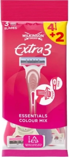 Wilkinson Extra3 Beauty aparat de ras de unică folosință pentru femei 4+2 buc