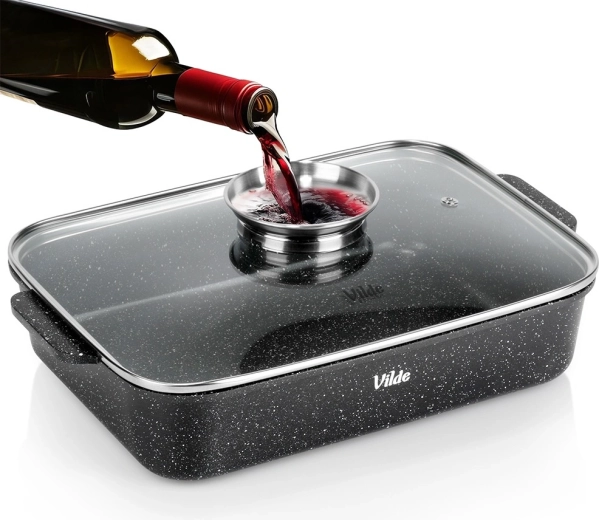 Tavă de copt din granit cu capac Granitica 3,5 l, 35 × 23 × 12 cm