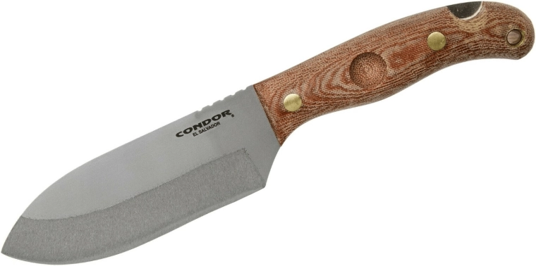 Cuțit de exterior Condor Toki 12 cm cu mâner din micarta și teacă din piele