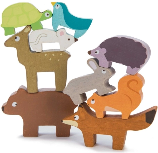 Animăluțe de pădure din lemn pentru construit Le Toy Van