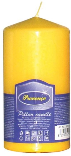 Lumânare cilindrică din parafină galbenă 6,3 × 12,5 cm