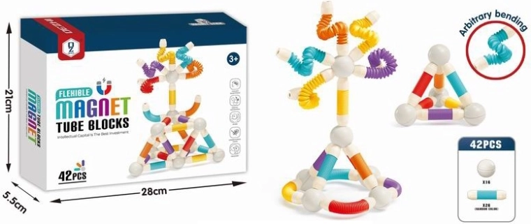 Tuburi de construcție magnetice – 42 piese