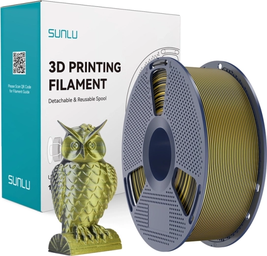 Filament Sunlu PLA+ Silk bicolor negru și auriu