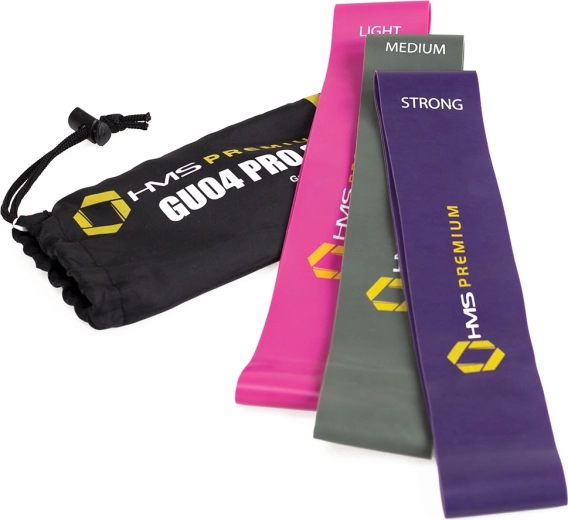 Set de benzi elastice de rezistență HMS Premium GU04 PRO – 3 niveluri de încărcare