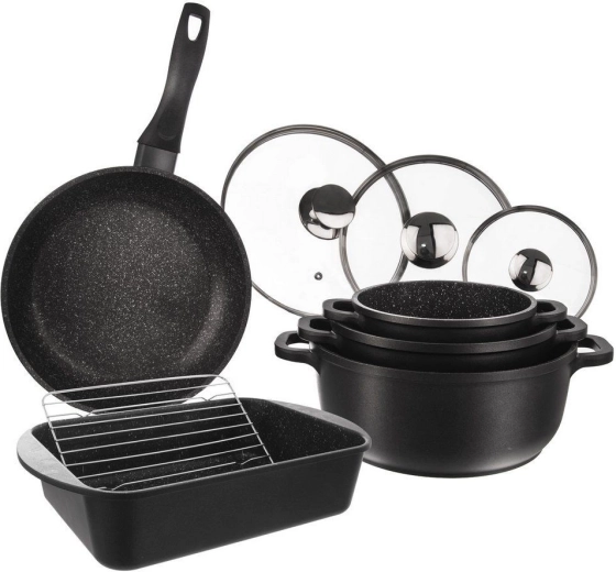 Set de vase de gătit din granit GRANDE, 9 piese