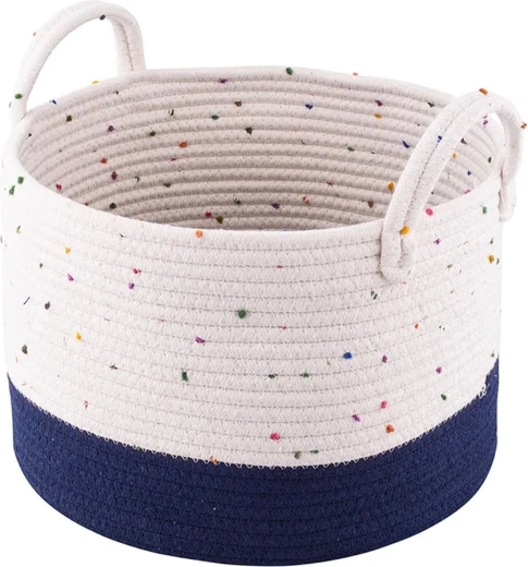 Coș împletit pentru depozitare alb‑vișiniu 32 × 32 × 22 cm