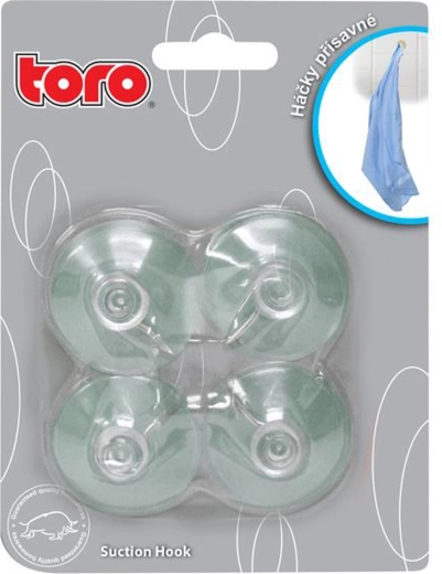 Cârlige cu ventuză Toro cu capăt metalic, 4 buc.