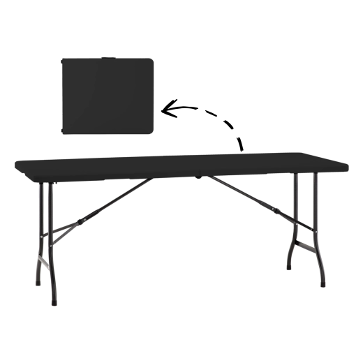 Masă turistică și de catering pliabilă 180 × 70 × 74 cm, neagră