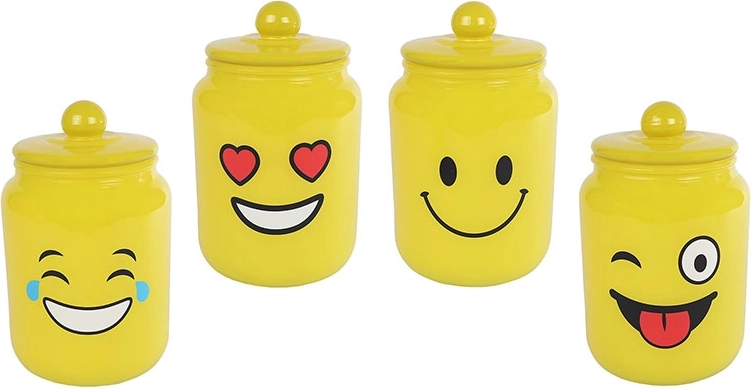 Borcan din sticlă cu emoji 22,5 × 13,5 × 13,5 cm