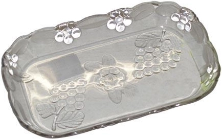 Tavă/bol de servire KRYSTAL din plastic transparent 19 × 12 × 2 cm
