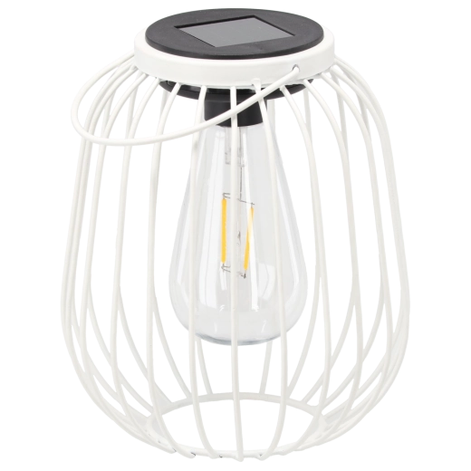 Lampion metalic solar alb 19 cm