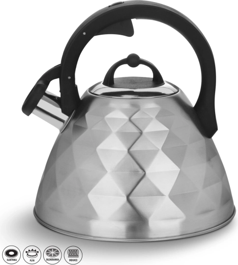 Ceainic din inox cu fluier, mat, 3,4 l