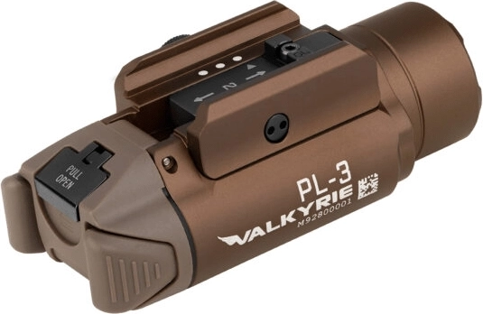 Lumină tactică pentru armă Olight PL-3R Valkyrie Desert Tan, reîncărcabilă 900 mAh