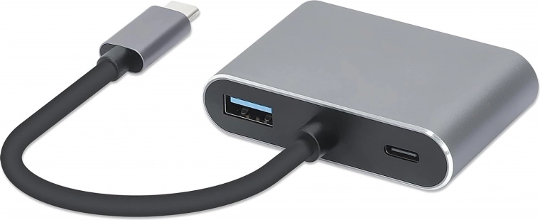 Hub multifuncțional USB-C 4-în-1 cu HDMI 4K și VGA