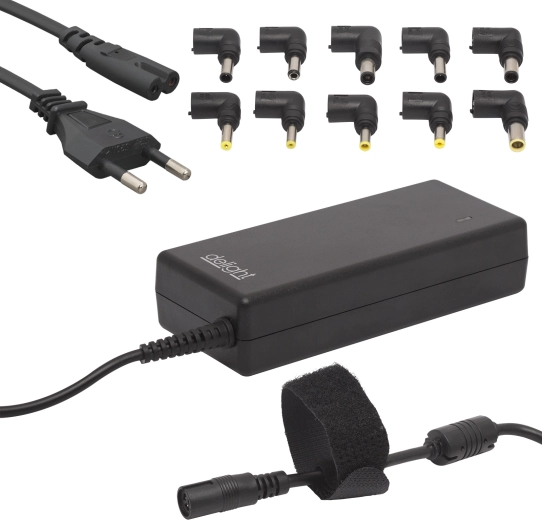 Adaptor universal de rețea pentru notebookuri, 90 W, cu cablu de alimentare