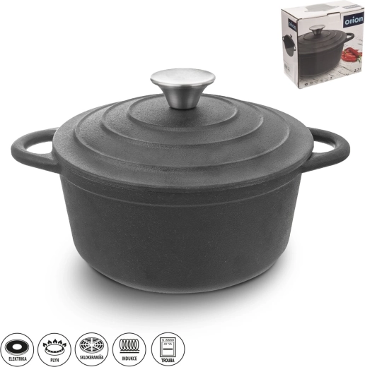 Oală din fontă cu capac 2,7 l