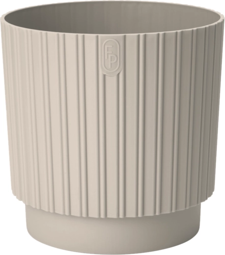 Ghiveci MIKA Cyli Petit ECO din plastic reciclat 22 cm migdală